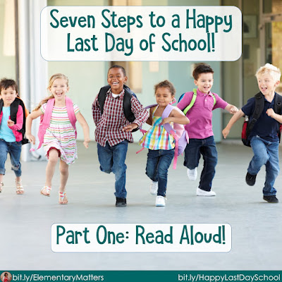 Seven Steps to a Happy Last Day of School - Part 1: Read your favorite book! This post includes a freebie to share with parents about helping children at home with literacy skills.