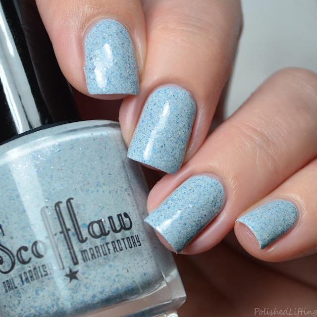 gray blue crelly nail polish