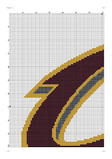 Cleveland Cavaliers logo cross stitch pattern - Tango Stitch