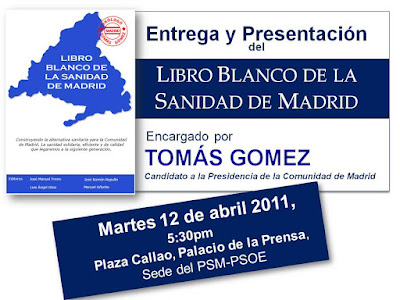 Cartel de la presentación del «Libro Blanco de la Sanidad de Madrid»