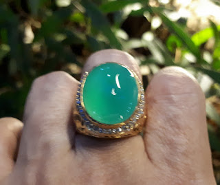 Batu Bacan Doko Relaxa Super HQ BC075 Body Glass Giwang Ikatan Perak