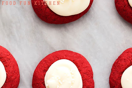 RED VELVET THUMBPRINT COOKIES WITH CREAM CHEESE FILLING