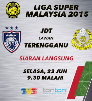 keputusan JDT Vs Terengganu 23 Jun 2015