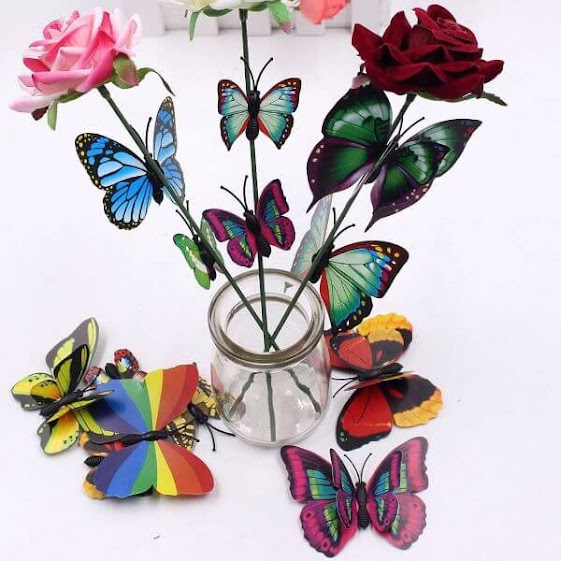 Colored paper butterflies