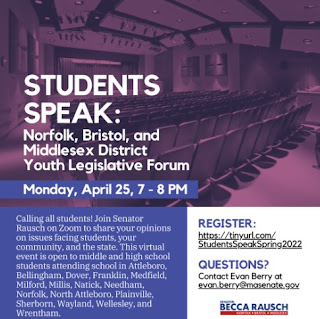 To register for the event, visit www.beccarauschma.com/students-speak before Friday, April 22