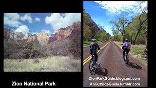 Zion National Park Biking - biking down Zion Canyon