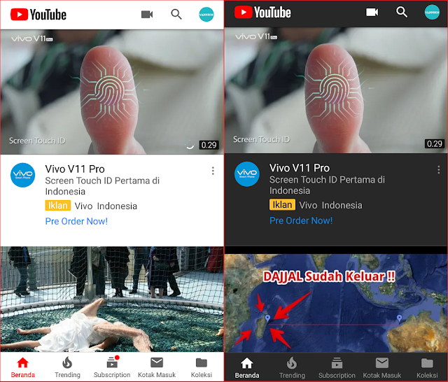 Cara Merubah Tampilan Youtube Menjadi Hitam di Android gelap bacground hitam youtube dark hitam