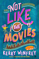 Book cover for Not Like the Movies: teal with pink writing and the New York skyline along the bottom above the author's name.