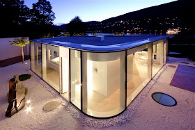 Glass pavilion house, Lake Lugano, Switzerland
