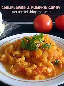 Cauliflower & Pumpkin Curry Recipe @ treatntrick.blogspot.com