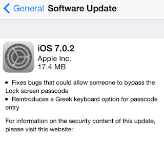 Apple iOS 7.0.2 is now Available for Download