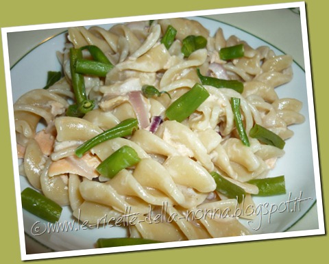 Fusilloni di kamut con salmone, fagiolini e cipolla di Tropea (13) Fusilloni di kamut con salmone, fagiolini e cipolla di Tropea (13)