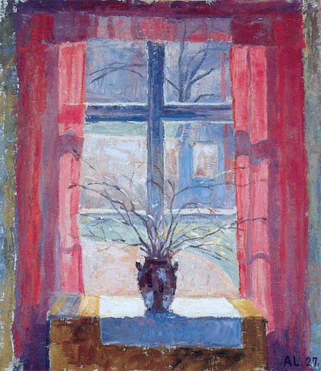 Art Talk - foredrag om kunst. Alhed Larsen: Bøgeløv i vindue, Båxhult, 1927