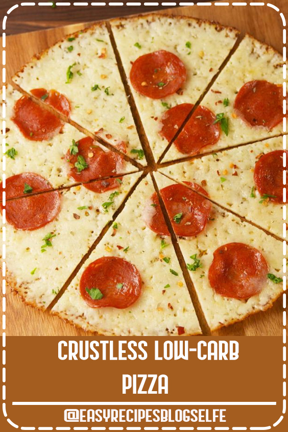 Don't have dough or want to cut carbs? Try this instead. Get the recipe at Delish.com. #EasyRecipesBlogSelfe #delish #easy #recipe #lowcarb #pizza #crustless #cheese #diet #healthy #quick #easyrecipeshealthy