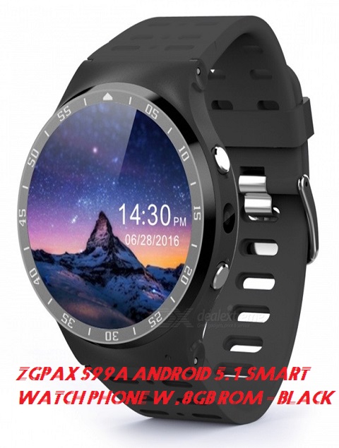 ZGPAX S99A Android 5.1 Smart Watch Phone w ,8GB ROM - Black