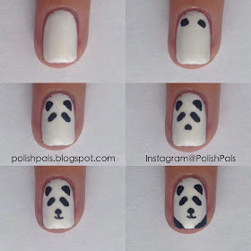 Panda Bear Nail Art Tutorial by Polish Pals