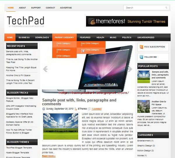 TechPad Blogger Template