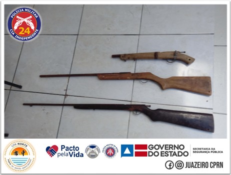 24ª CIPM apreende armas de fogo no município de Várzea Nova