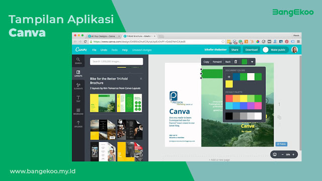 tampilan aplikasi Canva