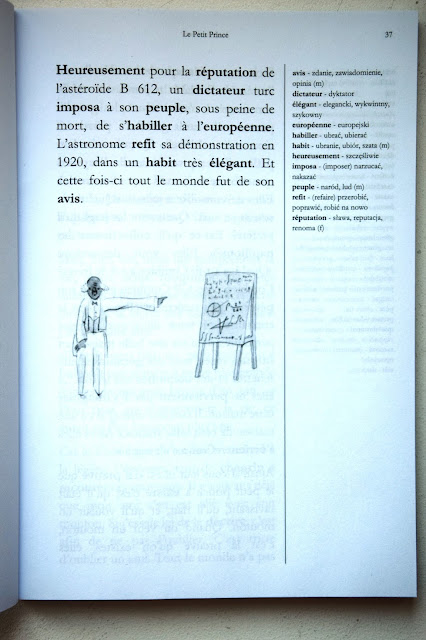 Recenzje #32 - "Le Petit Prince" [ze słownikiem] - przykładowa strona - Francuski przy kawie