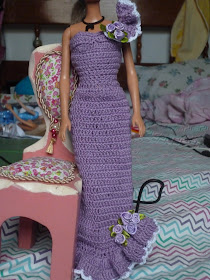 Barbie com vestido de crochet