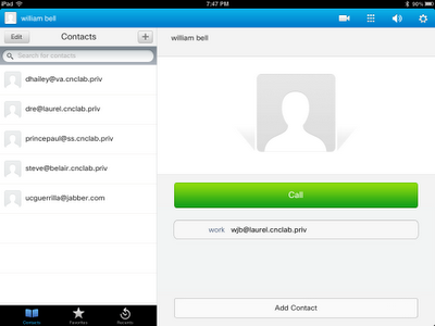 Managing local contacts on the Jabber for iPad client