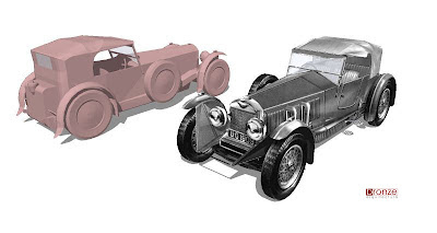 Invicta S Type 45 litre, de 1931, em SketchUp