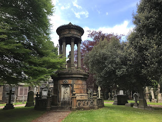 A photo showing a large tomb that looks like a temple standing in the grounds of Dean Cemetery.  The tomb is that of James Buchanan, businessman & philanthropist.  Photograph by Kevin Nosferatu for the Skulferatu Project.