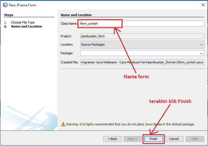 7. Setelah itu, maka anda sudah berhasil membuatClass baru 