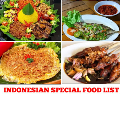 INDONESIAN SPECIAL FOOD LIST
