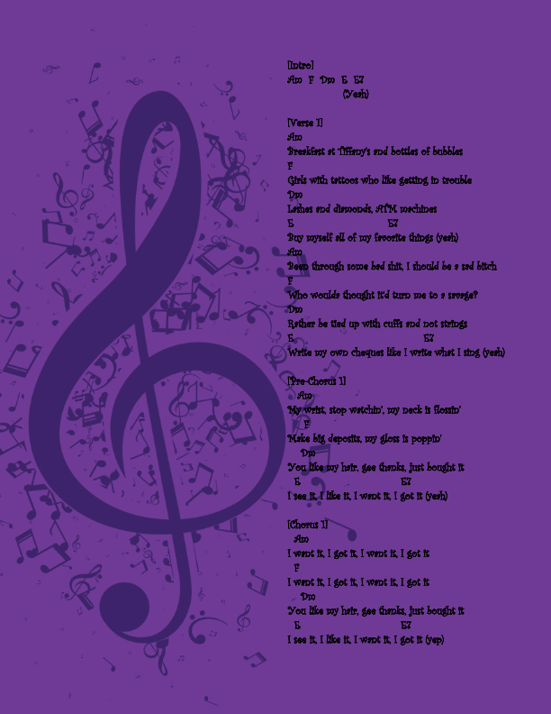 Lirik Dan Kord Lagu Chord And Lyric 7 Rings By Ariana Grande