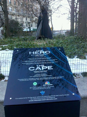New York Statues Sport Cloaks To Promote NBC's The Cape Seen On lolpicturegallery.blogspot.com
