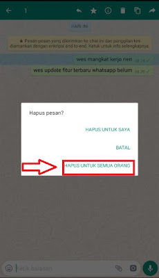 Hapus pesan di whatsapp yang terlanjur terkirim kepada akseptor Cara Jitu Hapus Pesan Whatsapp Yang Sudah Terlanjur Terkirim