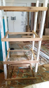 farmhouse shelf, DIY, rustic shelf, salvaged wood, http://goo.gl/CQsXQJ