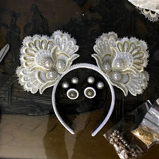 Mystic Magic, moulin rouge, nicole kidman, fashion, bridal headpiece, wedding, bridal fashion, style, fashion, couture, millinery, craft, handmade, headdress, white, designer, movie, costume, pearls, gold, lace, sparkly, fashion week,