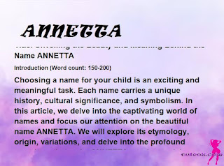 meaning of the name "ANNETTA"