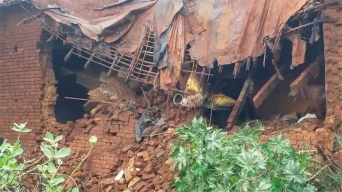 बारिश से कच्चा मकान गिरा मलबे में दबने से पति-पत्‍नी की मौत
