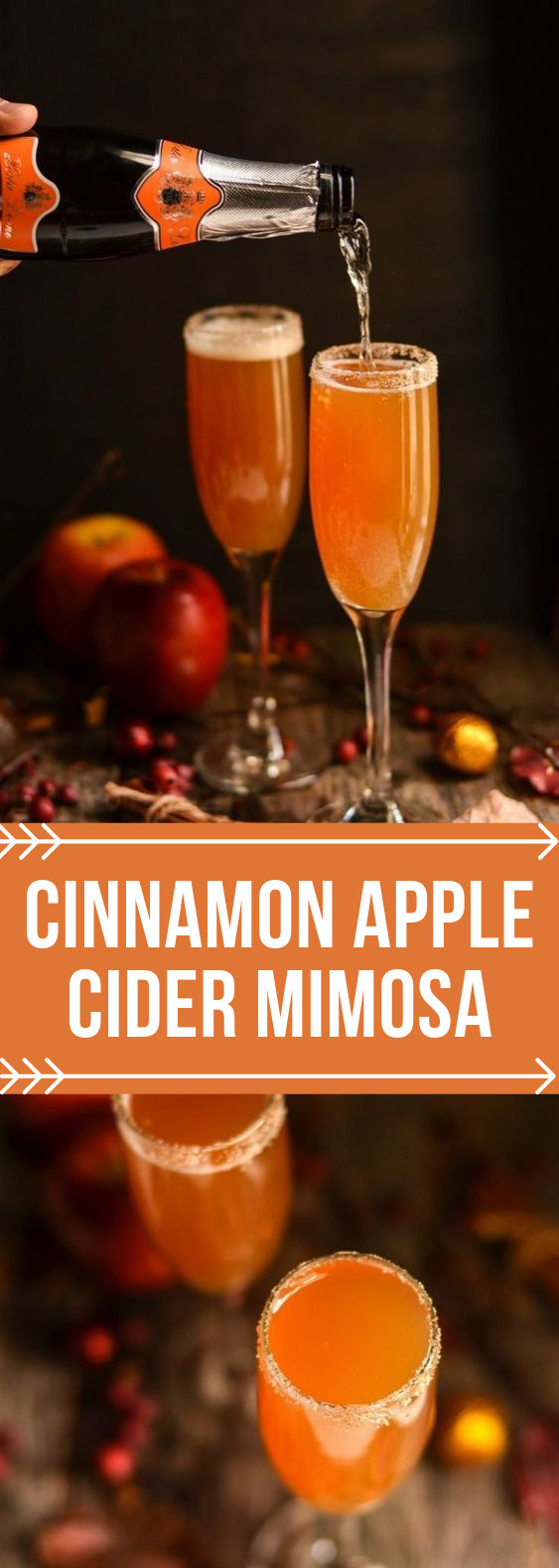 CRISP & DELICIOUS CINNAMON APPLE CIDER MIMOSA #cocktails #autumnparties
