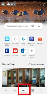 Menghapus Cache di Microsoft Edge HP