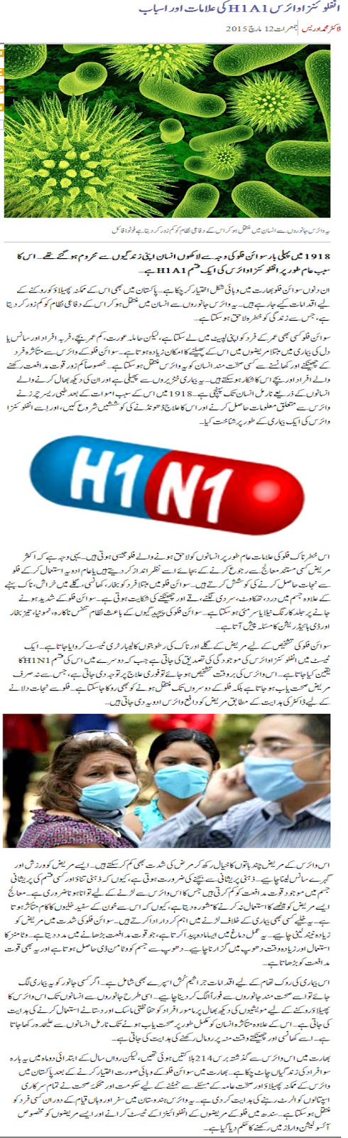 Swine Flu Symptoms And Treatment in Urdu