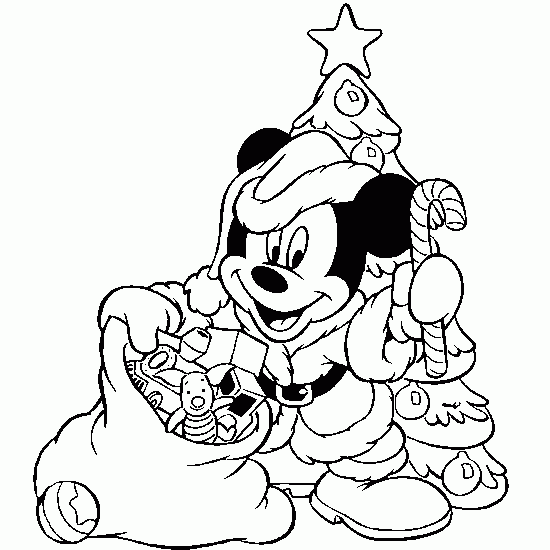 Disney Mickey Christmas Coloring Pages
