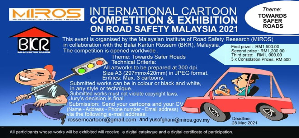 PencereMizah: International Cartoon Competition & Exhibition On Road Safety  2021 Malaysia