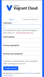 Crear cuenta Vagrant Cloud