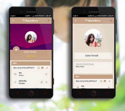  Bagi sahabat yang bosan dengan tema android kini kalian dapat ganti dengan  BBM Mod v3.3.0.16 Mi-Simple Brown (Full DP No Crop)