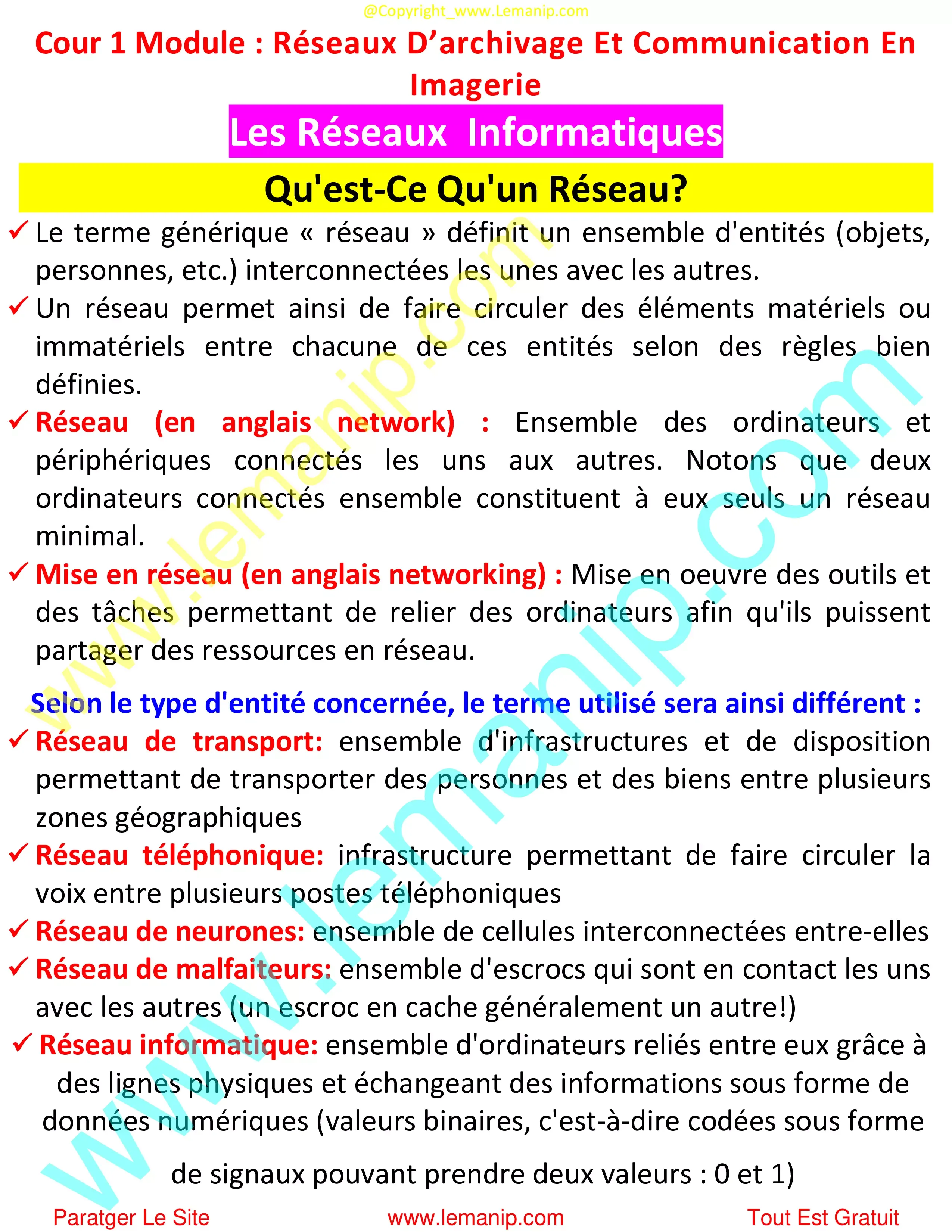 Qu'est-Ce Qu'un Réseau?