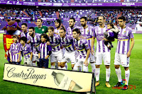 REAL VALLADOLID C. F. - Valladolid, España - Temporada 2017-18 - Jordi Masip, Luismi, Kiko Olivas, Deivid, Borja y Jaime Mata; Óscar Plano, Antoñito, Hervías, Nacho y Toni. REAL VALLADOLID C. F. 3 (Deivid, Jaime Mata, Michel) REAL OVIEDO 1 (Linares). 18/11/2017. Campeonato de Liga de 2ª División, jornada 15. Valladolid, estadio José Zorrilla.