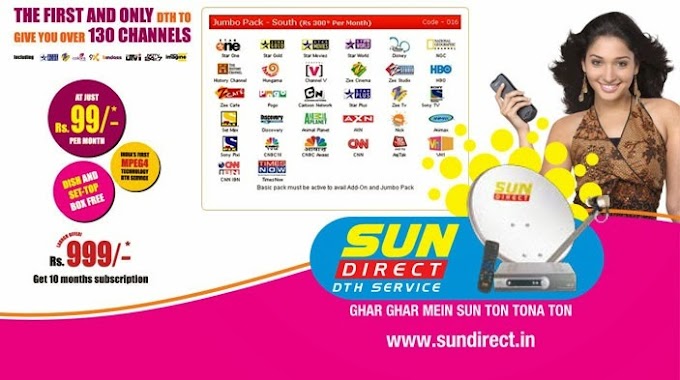 Sun Direct DTH Customer Care Numbers,tollfree,services.