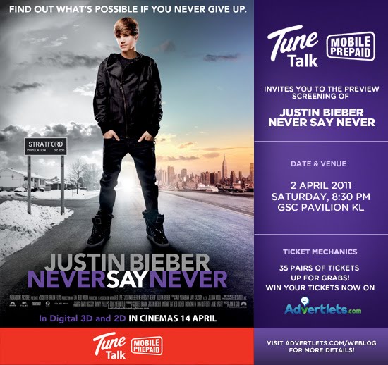 Justin Bieber Never Say Never 3d Movie Tickets. NEVER SAY NEVER MOVIE PREMIERE