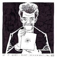 Caricatura de Kurt Vonnegut realizada por D'Israeli