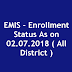 EMIS - Enrollment Status As on 02.07.2018 ( All District )